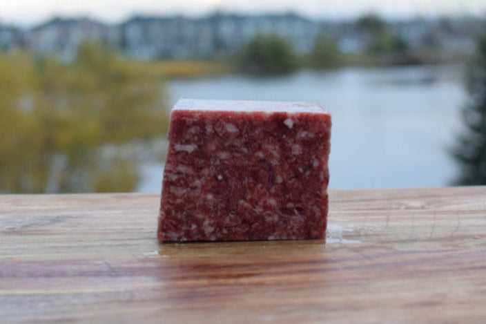 40 Chicken, Beef, Bison Mix block, human grade raw food delivered, rich in nutrients, perfect for your pet's diet.